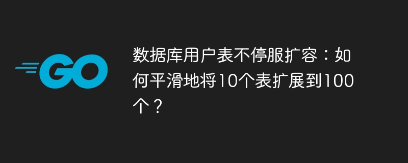 数据库用户表不停服扩容:如何平滑地将10个表扩展到100个?