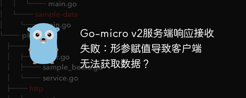 Go-micro v2服务端响应接收失败：形参赋值导致客户端无法获取数据？