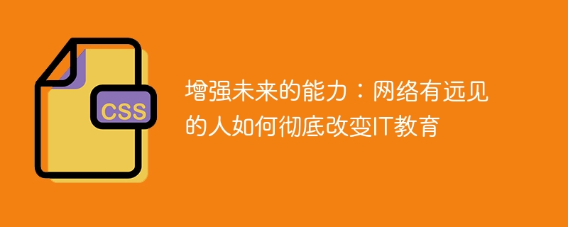 增强未来的能力：网络有远见的人如何彻底改变IT教育