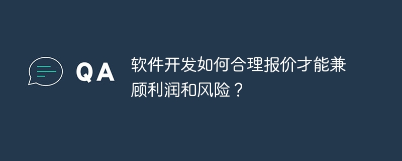 软件报价:利润与风险的平衡点