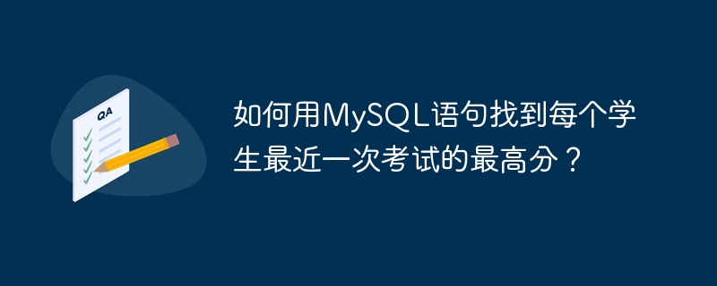 MySQL：查学生最高考试成绩