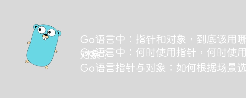 Go语言:指针or对象,如何选择?