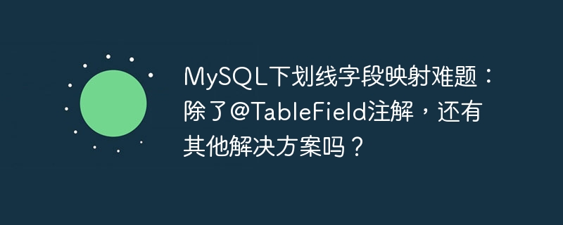 MySQL字段映射:注解之外的解法
