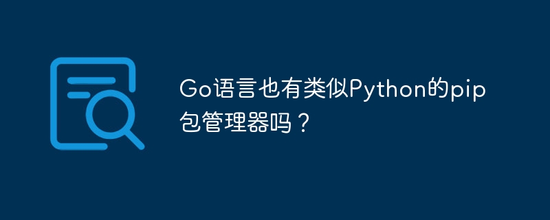 Go语言也有pip包管理器吗?