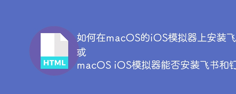 macOS模拟器装飞书钉钉?