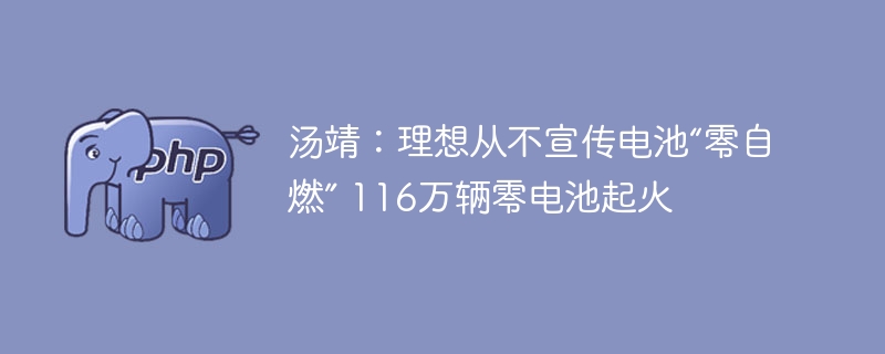 汤靖回应：理想汽车116万辆，电池零自燃的真相！