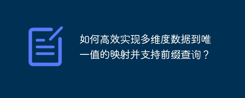 如何高效实现多维度数据到唯一值的映射并支持前缀查询？