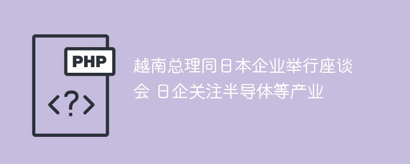 越南总理与日本企业高层会谈：半导体产业成焦点