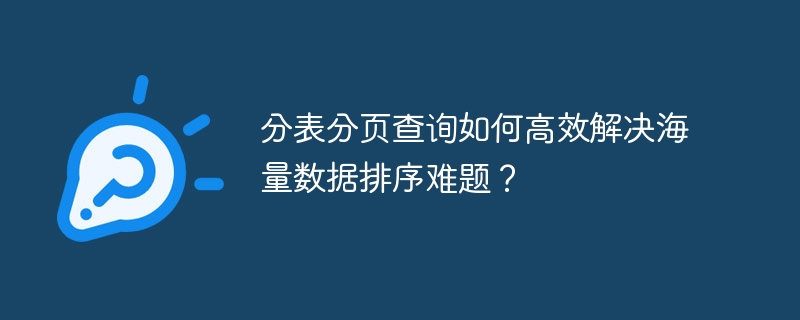 分表分页，海量数据排序高效解决方案！