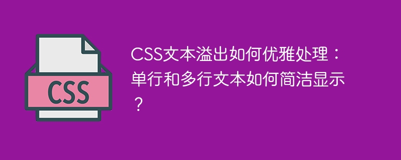 CSS文本溢出完美解决:单行/多行文本优雅显示技巧