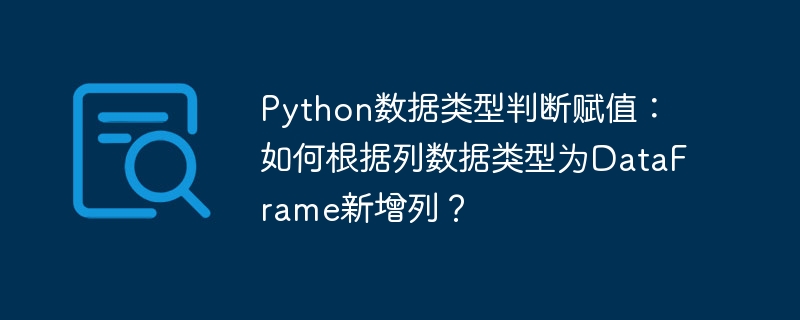 PythonDataFrame新增列:数据类型判断及赋值技巧