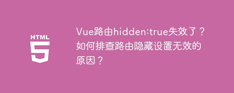 Vue路由hidden:true失效?终极排查指南!