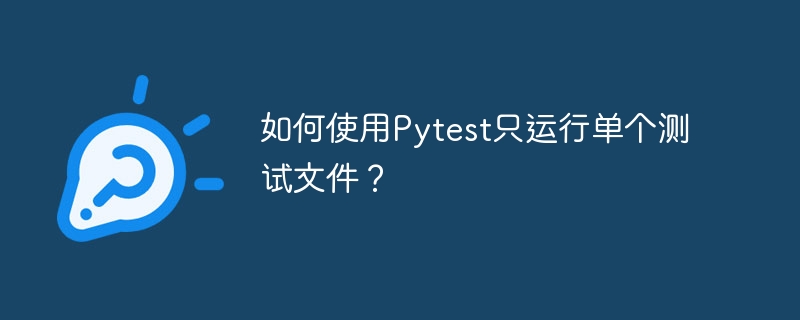 Pytest单文件测试运行详解:手把手教学