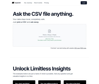 AskCSV：直接向CSV文件提问，快速获取数据洞察