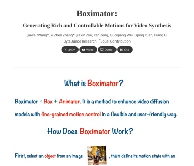 Boximator：字节跳动视频合成技术，硬框软框精细控制对象运动