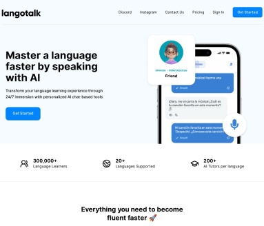 Langotalk：AI驱动的高效语言学习平台