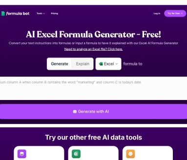 Excel Formula Bot：免费AI驱动Excel公式生成器