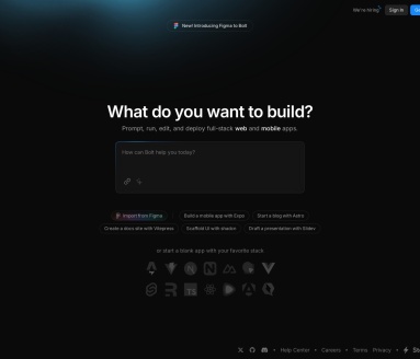 Bolt.new：全栈Web应用开发工具，简化从创建到部署的全流程