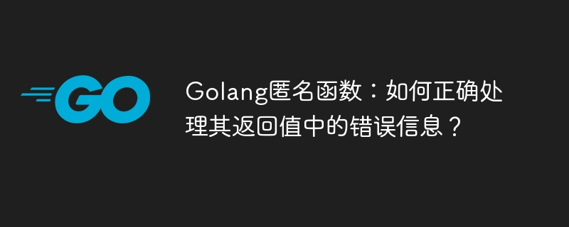 Golang匿名函数返回值错误处理秘诀