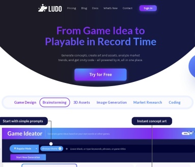 Ludo.ai:AI驱动的游戏设计创新平台