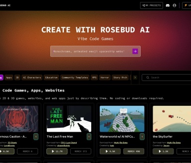 Rosebud AI:AI驱动的游戏开发平台,文本描述转化为游戏