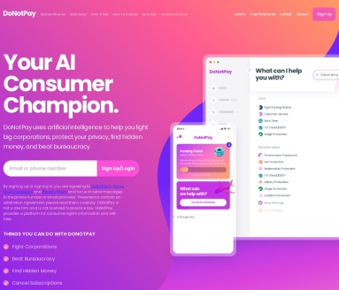 DoNotPay：AI消费者维权助手，保护您的权益