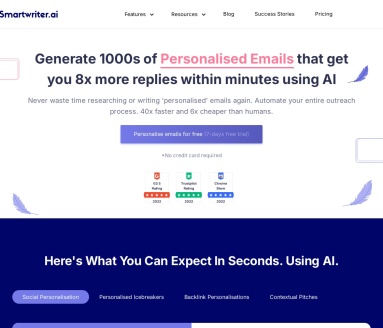 SmartWriter.ai:40倍速、6倍省的AI个性化邮件自动化工具