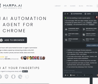 Harpa.ai:Chrome扩展与AI驱动的NoCode RPA平台,节省时间与金钱
