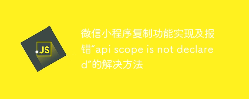 微信小程序复制功能实现及报错“api scope is not declared”的解决方法