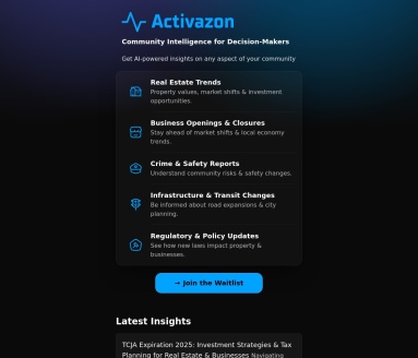 Activazon:实时犯罪报告分析,保障社区安全