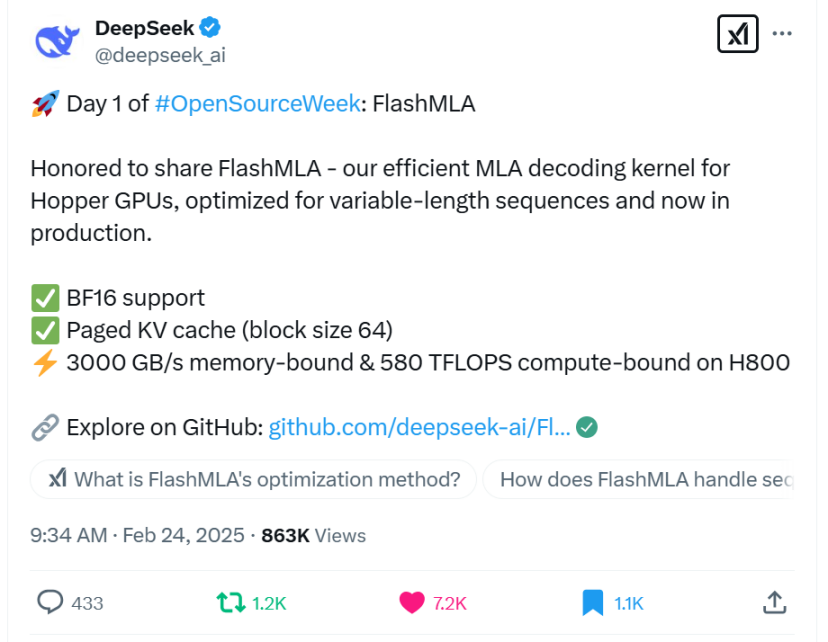 DeepSeek开源FlashMLA:Hopper GPU解码新标杆,测评大揭秘!