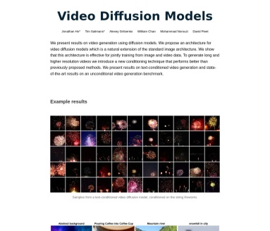 Video Diffusion Models：利用扩散模型生成高质量视频的先进技术