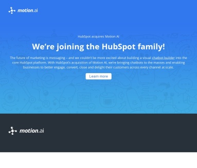 HubSpot收购Motion AI：开启聊天机器人新时代