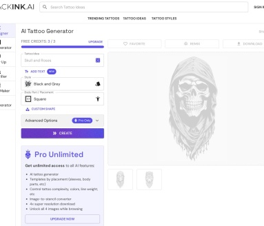 BlackInk AI纹身生成器：快速设计个性化纹身