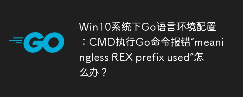 Win10下Go环境配置:解决CMD执行Go命令报错“meaninglessREXprefixused”