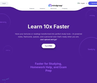 Mindgrasp：一键生成精准笔记和解答文档、视频、会议问题