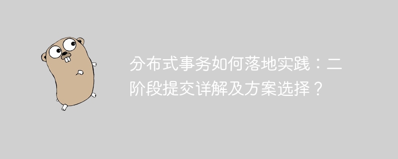 分布式事务实战:二阶段提交详解与方案