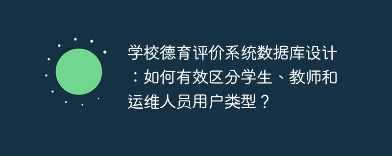 学校德育评价系统数据库设计：如何有效区分学生、教师和运维人员用户类型？