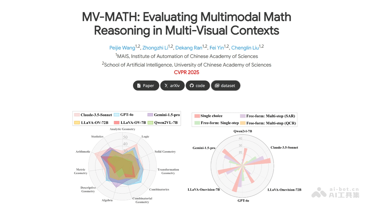 中科院MV-MATH基准数据集,测评多视觉数学推理