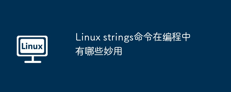 Linuxstrings命令在编程中的巧妙应用