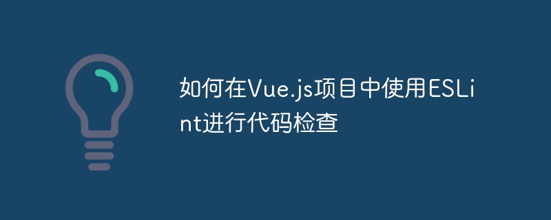 Vue.js项目中如何用ESLint检查代码