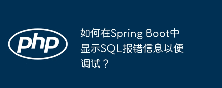 SpringBoot调试SQL报错信息方法