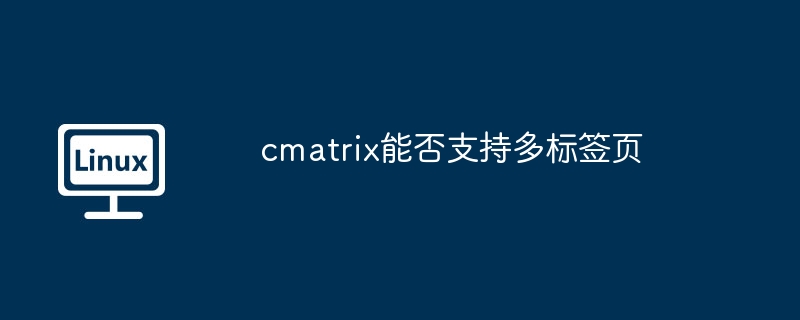 cmatrix支持多标签页吗？