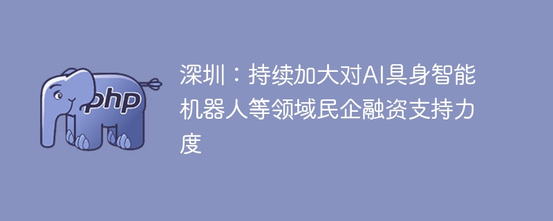 深圳力挺AI具身智能机器人,民企融资获大力支持