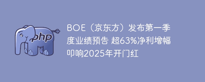 BOE（京东方）发布第一季度业绩预告 超63%净利增幅叩响2025年开门红
