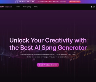 SongGenerator.io：零门槛AI音乐生成器，快速创作高质量音乐