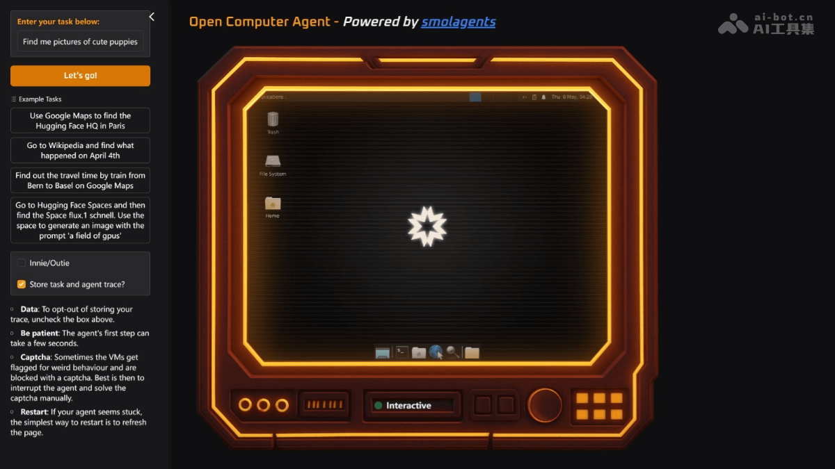 HuggingFace推出免费云端AI工具—OpenComputerAgent