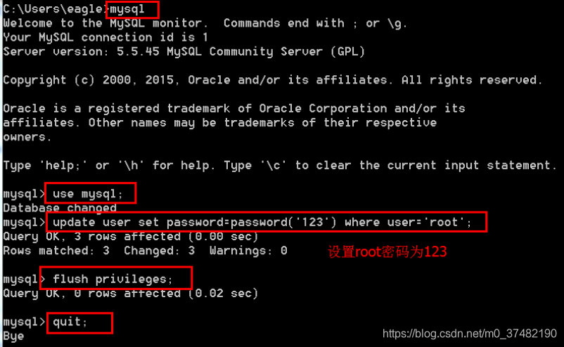 mysql：Windows修改MySQL数据库密码（修改或忘记密码）