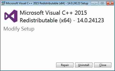 windows 提示缺少VCRUNTIME140.dll错误