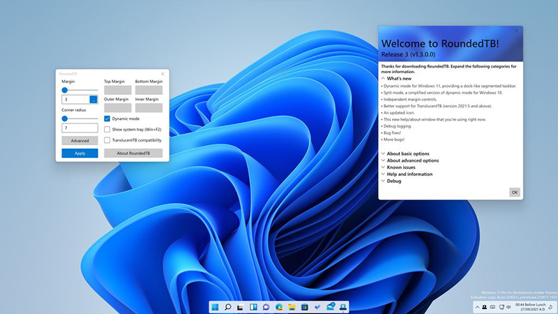 Windows11任务栏圆角小工具RoundedTB使用指南